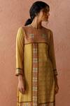 Surbhi Gupta_Yellow Kurta Georgette Trouser Cotton Silk Printed And Pant Set  _Online_at_Aza_Fashions
