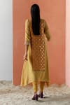 Shop_Surbhi Gupta_Yellow Kurta Georgette Dhoti Pant Crepe Silk Printed And Set  _at_Aza_Fashions