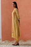 Surbhi Gupta_Yellow Kurta Georgette Dhoti Pant Crepe Silk Printed And Set  _Online_at_Aza_Fashions