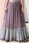 Shop_Surbhi Gupta_Purple Blouse Cotton Silk Lehenga Georgette Dupatta Organza Printed Set _Online_at_Aza_Fashions