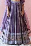 Surbhi Gupta_Purple Blouse Cotton Silk Lehenga Georgette Dupatta Organza V Printed Set _at_Aza_Fashions