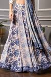 Buy_SAKSHI GIRRI_Blue Crepe And Chiffon Floral Print & Sequin Scoop Neck Lehenga Set_Online_at_Aza_Fashions
