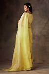 Shop_SHILPI GUPTA_Yellow Silk Organza Embroidery Round Pre-draped Saree With Blouse _at_Aza_Fashions