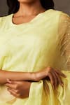 Shop_SHILPI GUPTA_Yellow Silk Organza Embroidery Round Pre-draped Saree With Blouse _Online_at_Aza_Fashions