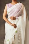 Shop_SHILPI GUPTA_White Silk Organza Embroidery Round Pre-draped Saree With Blouse _Online_at_Aza_Fashions