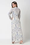 Shop_Sakshi Girri_Blue Wrinkled Cotton Embroidery Round Printed Jacket And Pant Set _at_Aza_Fashions