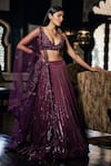 Buy_Sawan Gandhi_Purple Georgette Embellished Lehenga Set_at_Aza_Fashions