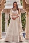 Buy_Sawan Gandhi_White Embroidered Lehenga Set_at_Aza_Fashions