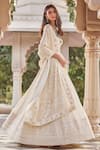 Shop_Sawan Gandhi_White Embroidered Lehenga Set_at_Aza_Fashions