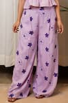 Shop_Shiori_Purple Chanderi Printed Floral Pant _Online_at_Aza_Fashions