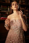 Label Sanya Gulati_Pink Viscose Georgette Embroidered Gown _Online_at_Aza_Fashions