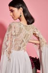 Buy_Label Sanya Gulati_Grey Net Embroidered Gown _Online_at_Aza_Fashions