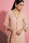 Buy_Sanya Gulati_Pink Georgette Embroidered Kurta Set_Online_at_Aza_Fashions
