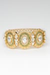 Buy_Osvag India_Gold Plated Crystals, Diamonds Polki Embellished Bangle _Online_at_Aza_Fashions