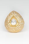Shop_Osvag India_Polki Embellished Ring_at_Aza_Fashions