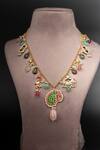 Buy_Osvag India_Gold Plated Multi-charm Pendant Necklace _at_Aza_Fashions