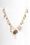 Shop_Osvag India_Gold Plated Multi-charm Pendant Necklace _at_Aza_Fashions