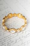 Buy_Osvag India_Gold Plated Crystals, Diamonds Polki Embellished Bangle _at_Aza_Fashions