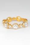 Shop_Osvag India_Gold Plated Crystals, Diamonds Polki Embellished Bangle _at_Aza_Fashions