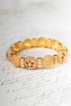 Buy_Osvag India_Gold Plated Diamonds, Stones Floral Embellished Bangle _at_Aza_Fashions