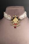 Buy_Osvag India_Gemstone Embellished Choker Necklace_at_Aza_Fashions