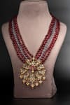 Buy_Osvag India_Gold Plated Polki Embellished Layered Necklace _at_Aza_Fashions