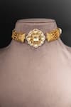 Buy_Osvag India_Gold Plated Geometric Motif Embellished Choker _at_Aza_Fashions