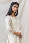 Naaz By Noor_White Cotton, Organza, Silk Chanderi Embroidered Kurta Set_Online_at_Aza_Fashions