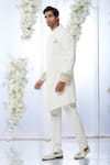 Seema Gujral_White Matka Silk Embroidered Dori Sherwani Set _Online_at_Aza_Fashions