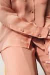 Buy Somya Goyal Peach Super Organza Shirt Collar Online at Aza Fashions Buy_Somya Goyal_Peach Super Organza Shirt Collar _Online_at_Aza_Fashions
