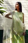 Buy_Surbhi Gupta_Green Georgette Tie-dye Kurta Sharara Set_Online_at_Aza_Fashions