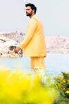 Buy_Soniya G_Yellow Silk Embroidered Zari Work Bandhani Jacket Kurta Set _Online_at_Aza_Fashions