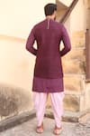 Shop_Soniya G_Purple Silk Kurta Set And Bundi With Stole _at_Aza_Fashions