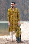 Soniya G_Yellow Silk Embroidered Zari Work Jacket Kurta Set _Online_at_Aza_Fashions