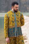 Buy_Soniya G_Yellow Silk Embroidered Zari Work Jacket Kurta Set _Online_at_Aza_Fashions