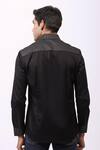 Shop_Cosa Nostraa_Black Giza Cotton, Premium Glitter Contrast Metallic Panelled Shirt _at_Aza_Fashions