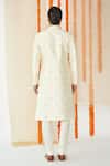 Shop_Tisa - Men_White Viscose Polyester Embroidered Sherwani Set _at_Aza_Fashions