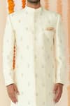 Buy_Tisa - Men_White Viscose Polyester Embroidered Sherwani Set _Online_at_Aza_Fashions