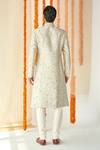Shop_Tisa - Men_Grey Viscose Polyester Embroidered Sherwani Set For Men_at_Aza_Fashions