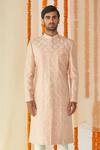Tisa - Men_Pink Viscose Polyester Embroidered Sherwani Set _Online_at_Aza_Fashions