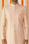 Shop_Tisa - Men_Pink Viscose Polyester Embroidered Sherwani Set _Online_at_Aza_Fashions