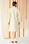 Shop_Tisa - Men_White Silk Embroidered Sherwani Set For Men_at_Aza_Fashions
