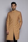 Buy_Tisa - Men_Beige Embroidered Sherwani _at_Aza_Fashions