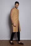 Tisa - Men_Beige Embroidered Sherwani _Online_at_Aza_Fashions