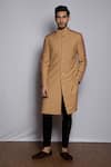 Buy_Tisa - Men_Beige Embroidered Sherwani _Online_at_Aza_Fashions