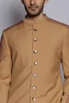 Shop_Tisa - Men_Beige Embroidered Sherwani _Online_at_Aza_Fashions