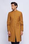 Buy_Tisa - Men_Yellow Embroidered Sherwani _at_Aza_Fashions