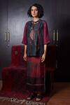 Buy_Medha_Black Pure Silk Skirt Set_at_Aza_Fashions