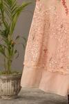 Shasha Gaba_Peach Silk Organza Hand Embroidered Gown_at_Aza_Fashions