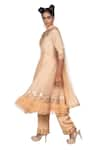 Buy_Debarun_Beige Crepe And Net Embroidery Cutdana & Thread V Neck Kurta & Pant Set  _Online_at_Aza_Fashions